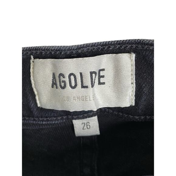AGOLDE Riley Long High Rise Straight Jean Button Fly Stretch Compilation Size 26 - Picture 12 of 12